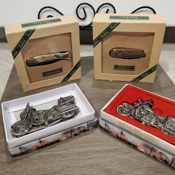 Collectible Motorcycle Knife - Silver Barlow Swiss Knife & Lock Back - Picture 10 of 13